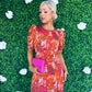 Samira Multi Leopard Frill Sleeve Midi Dress
