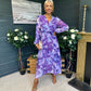 Emily Banded Midi Dress Purple