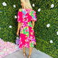 Nadine Multicolour Floral Buckle Detail Midi Dress
