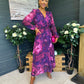 Emily Banded Midi Dress Navy