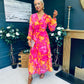Emily Banded Midi Dress Pink