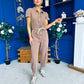 Marissa Short Sleeve Denim Jumpsuit Mocha PRE ORDER Arriving 15 August