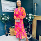 Emily Banded Midi Dress Pink