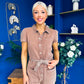 Marissa Short Sleeve Denim Jumpsuit Mocha PRE ORDER Arriving 15 August