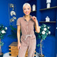 Marissa Short Sleeve Denim Jumpsuit Mocha PRE ORDER Arriving 15 August