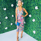 Paisley Sequin Midi Dress Fuch