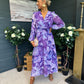 Emily Banded Midi Dress Purple