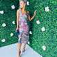 Paisley Sequin Midi Dress Fuch