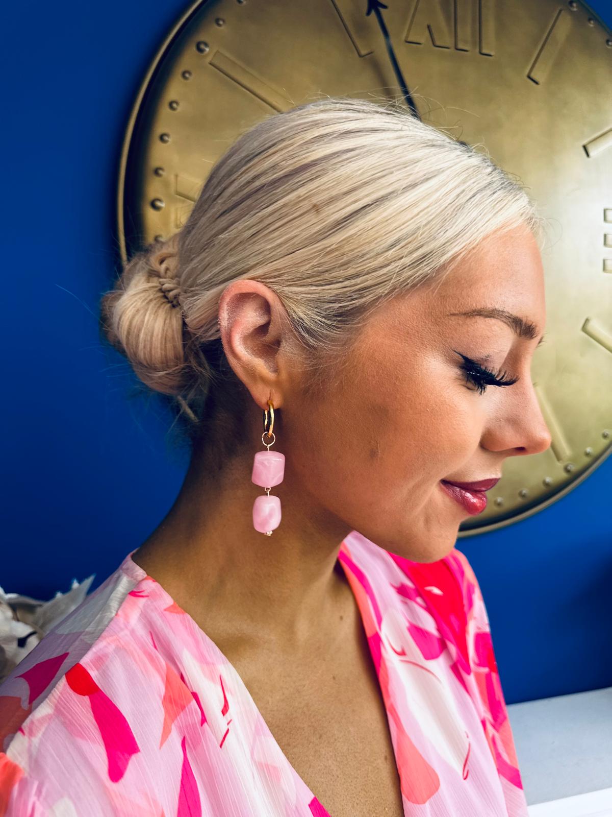 Vinni Drop Earrings Pink
