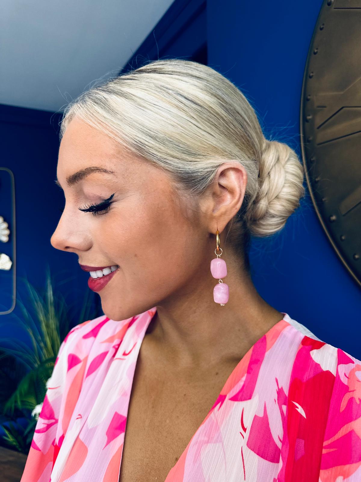 Vinni Drop Earrings Pink