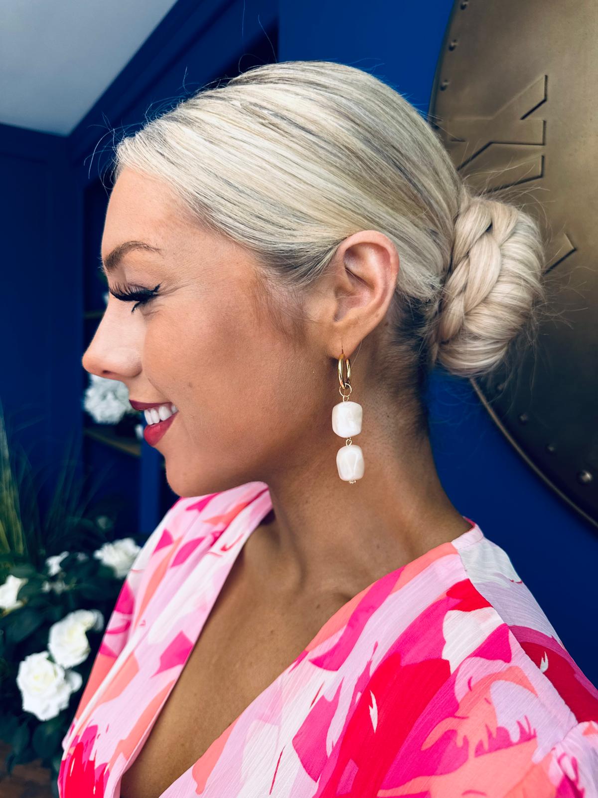Vinni Drop Earrings Beige