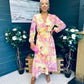 Emily Banded Midi Dress Yellow