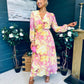 Emily Banded Midi Dress Yellow
