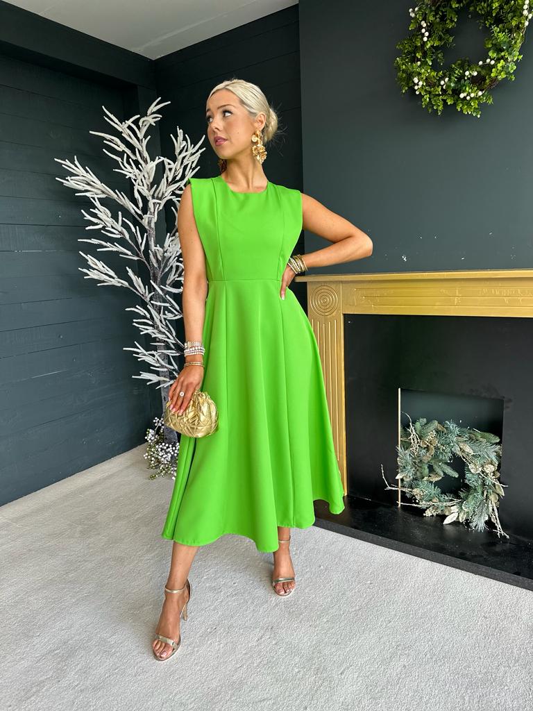 Green midi occasion clearance dress