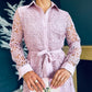 Verona Crochet Midi Dress Blush