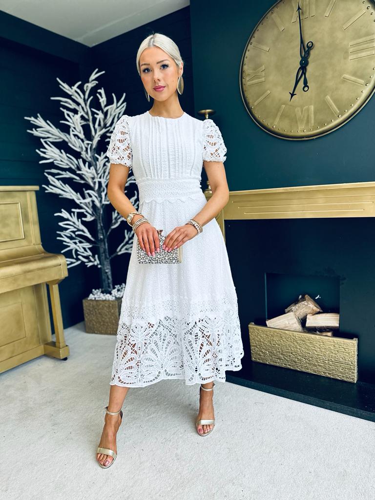 Zoey Crochet Maxi Dress White