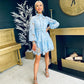 Gwen Crochet Mini Dress Powder Blue
