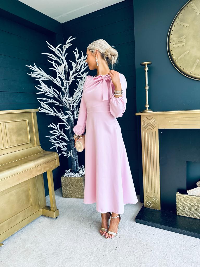 Lauren Detailed Occasion Dress Powder Pink