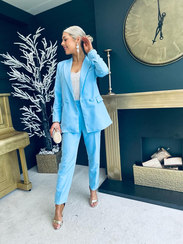 Melody Double Breasted Suit Powder Blue