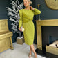 Georgia Detailed Occasion Dress Olive