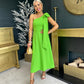 Chloe Bow Detail Occasion Dress Electric Green
