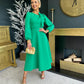 Lauren Detailed Occasion Dress Emerald Green