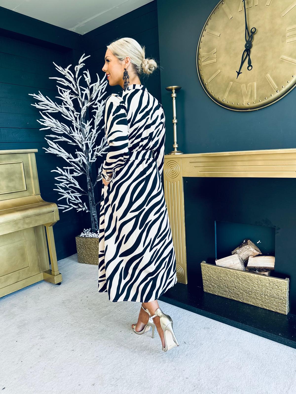 Samantha Maxi Dress Brown Zebra