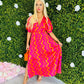 Caylee Midi Dress ZigZag Pink/Orange