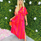 Caylee Midi Dress ZigZag Pink/Orange