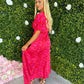 Caylee Midi Dress Zebra Pink/Red