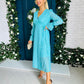 Ellie Midi Dress Gold Fleck Blue
