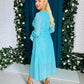 Ellie Midi Dress Gold Fleck Blue
