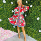 Vogue Detailed Mini Dress Floral