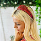 Meg Embellished Hairband Ruby