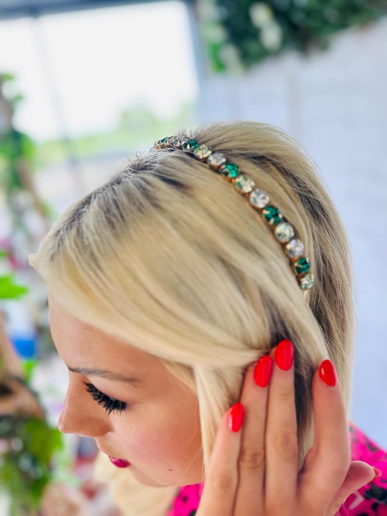 Zibi Embellished Hairband Emerald