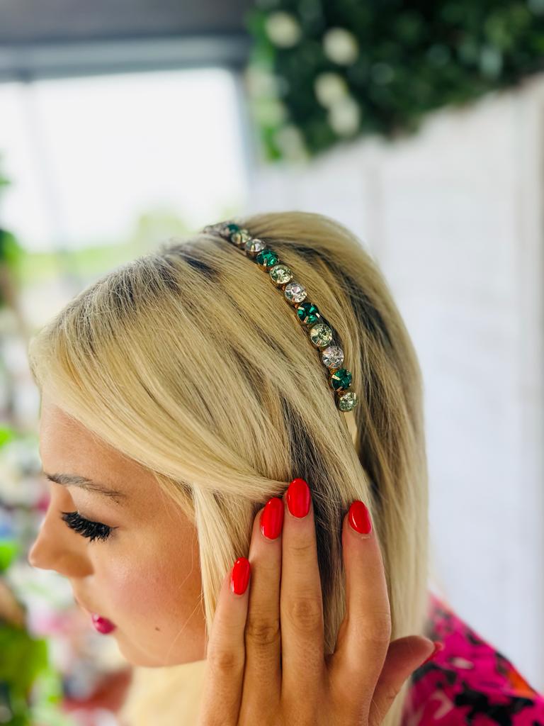 Zibi Embellished Hairband Emerald