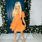 Ciara Skater Mini Dress Orange