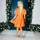 Ciara Skater Mini Dress Orange