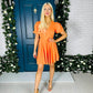 Ciara Skater Mini Dress Orange
