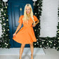 Ciara Skater Mini Dress Orange