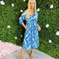 Odette Shirt Dress With Tie Baroque White & Blue