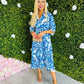 Odette Shirt Dress With Tie Baroque White & Blue