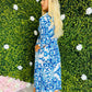 Odette Shirt Dress With Tie Baroque White & Blue