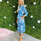 Odette Shirt Dress With Tie Baroque White & Blue