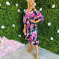 Josie Black Floral Tiered Midi Dress