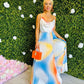 Pearl Tie Dye Maxi Dress Sky