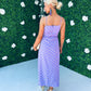 Isadora Cami Frill Detail Maxi Dress Gold & Lilac