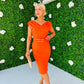 Miley Occasion Midi Dress Orange