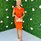 Miley Occasion Midi Dress Orange