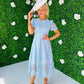 Zoe Crochet Maxi Dress Blue